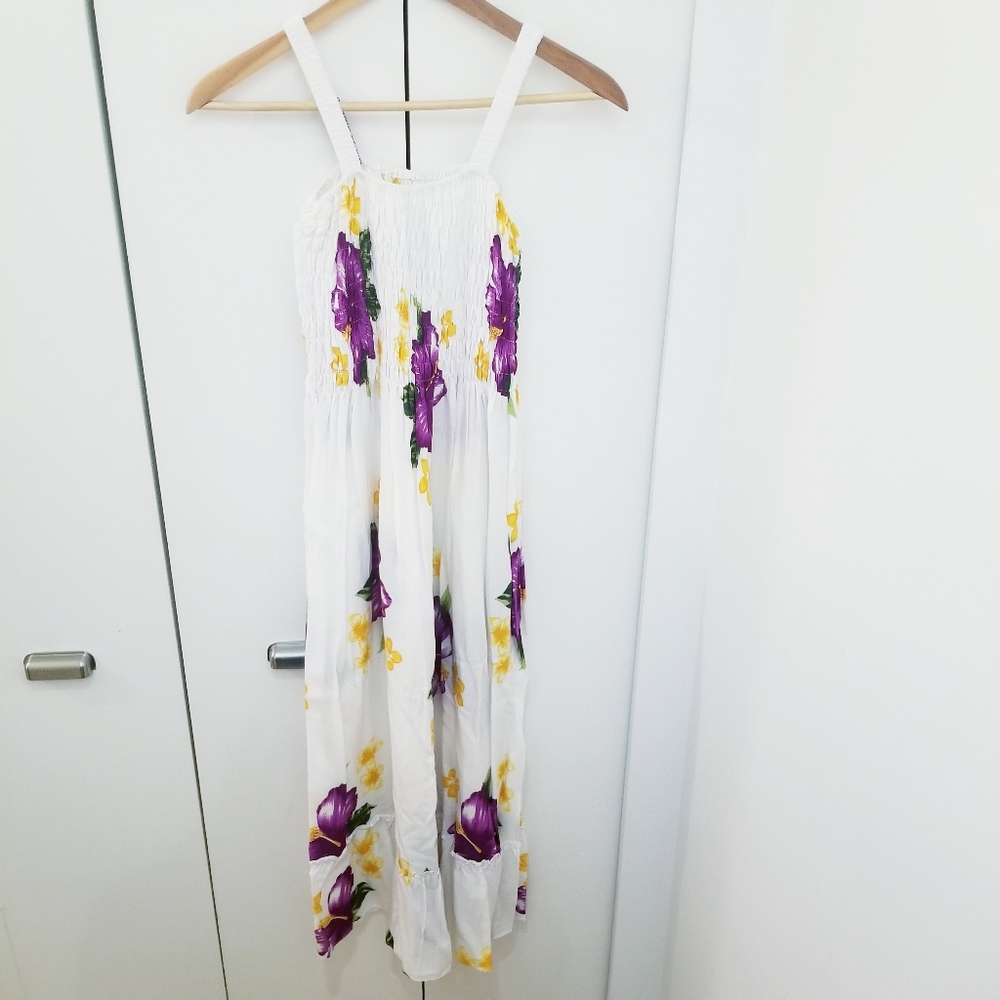 3/$45 White Floral Midi Tank Dress